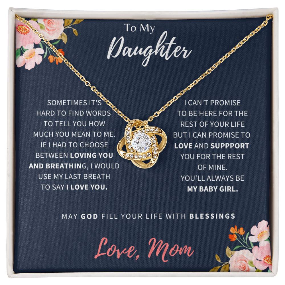 To My Daughter | I Love You | Love Knot Necklace