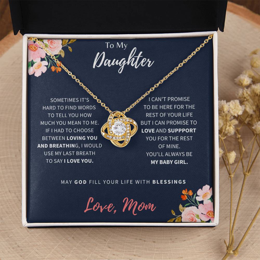 To My Daughter | I Love You | Love Knot Necklace
