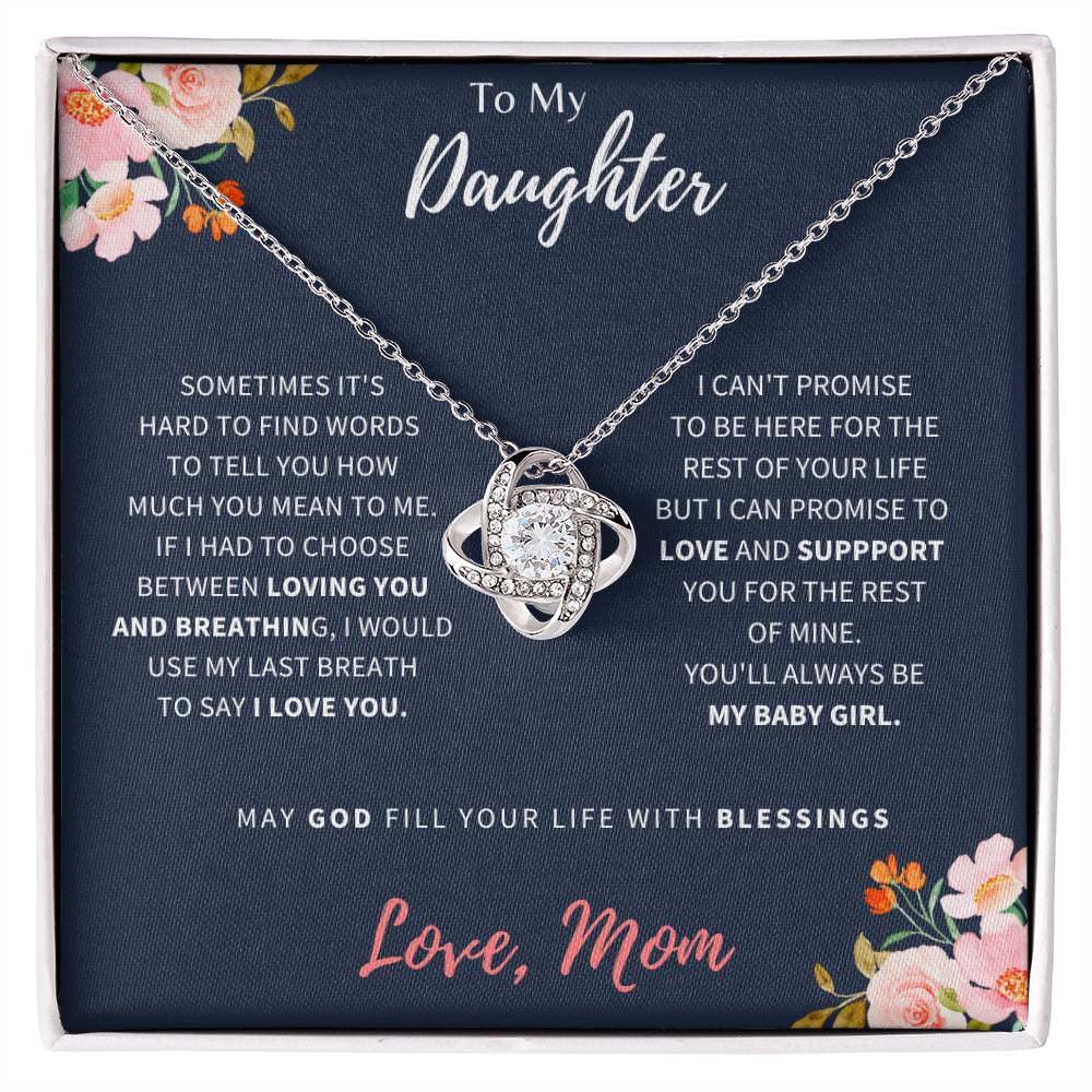 To My Daughter | I Love You | Love Knot Necklace