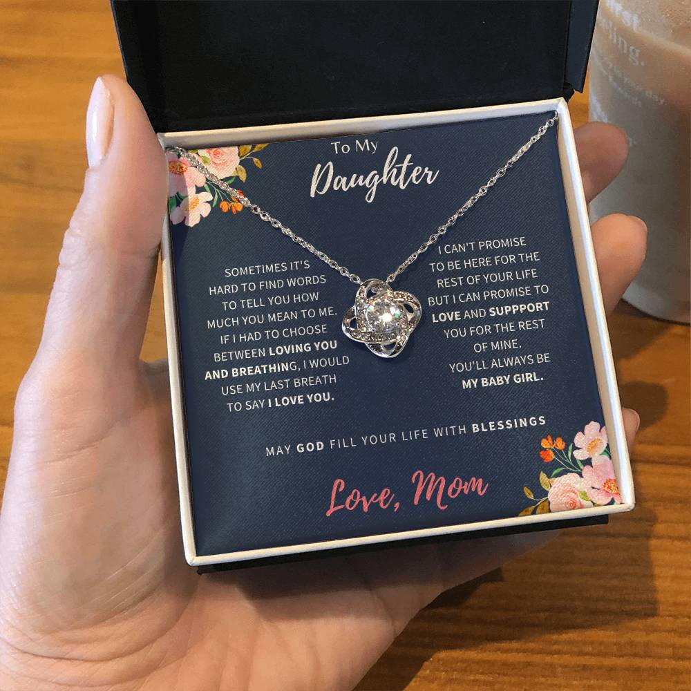 To My Daughter | I Love You | Love Knot Necklace