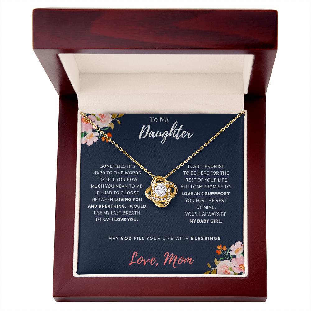 To My Daughter | I Love You | Love Knot Necklace