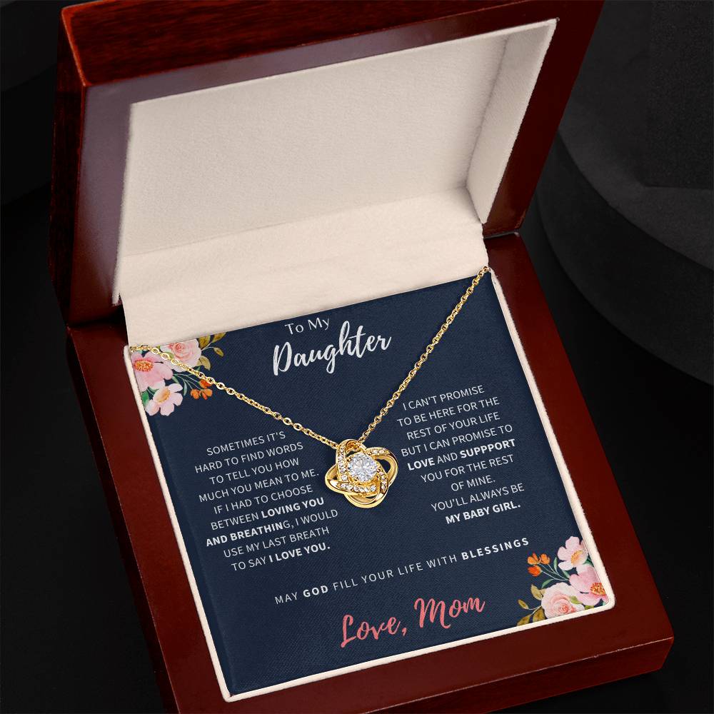To My Daughter | I Love You | Love Knot Necklace