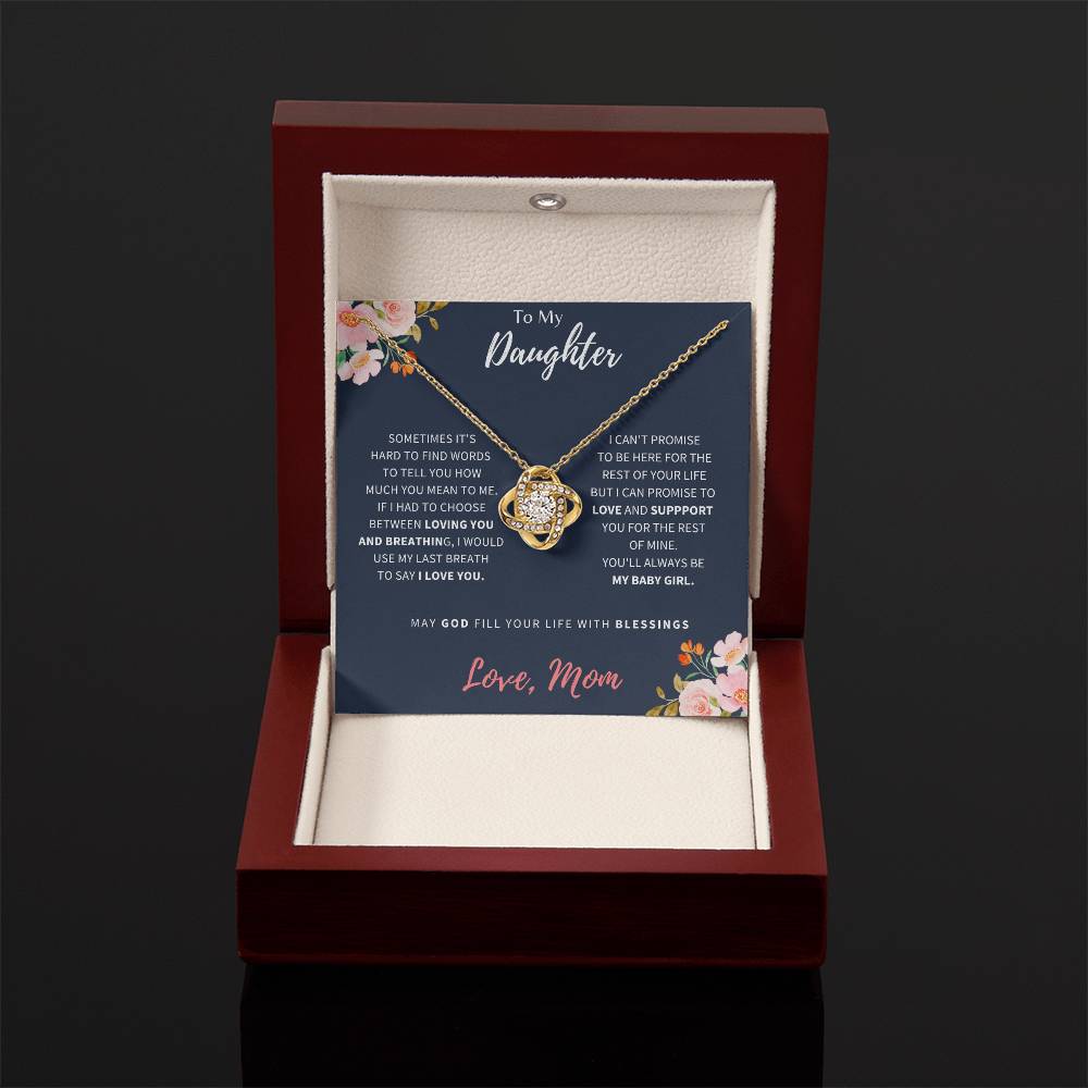 To My Daughter | I Love You | Love Knot Necklace