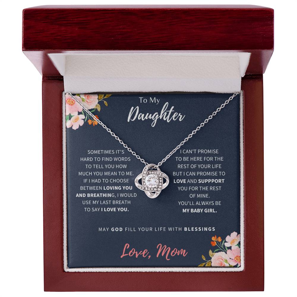 To My Daughter | I Love You | Love Knot Necklace