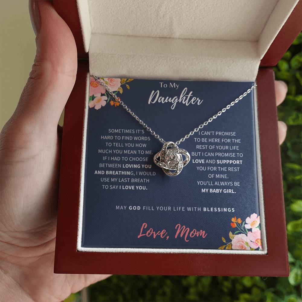 To My Daughter | I Love You | Love Knot Necklace