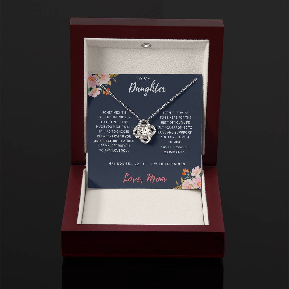 To My Daughter | I Love You | Love Knot Necklace