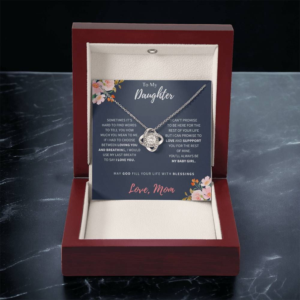 To My Daughter | I Love You | Love Knot Necklace