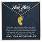 To A New Mom | Baby Feet Necklace with Birthstone