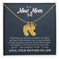To A New Mom | Baby Feet Necklace with Birthstone