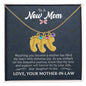 To A New Mom | Baby Feet Necklace with Birthstone