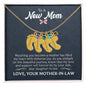To A New Mom | Baby Feet Necklace with Birthstone