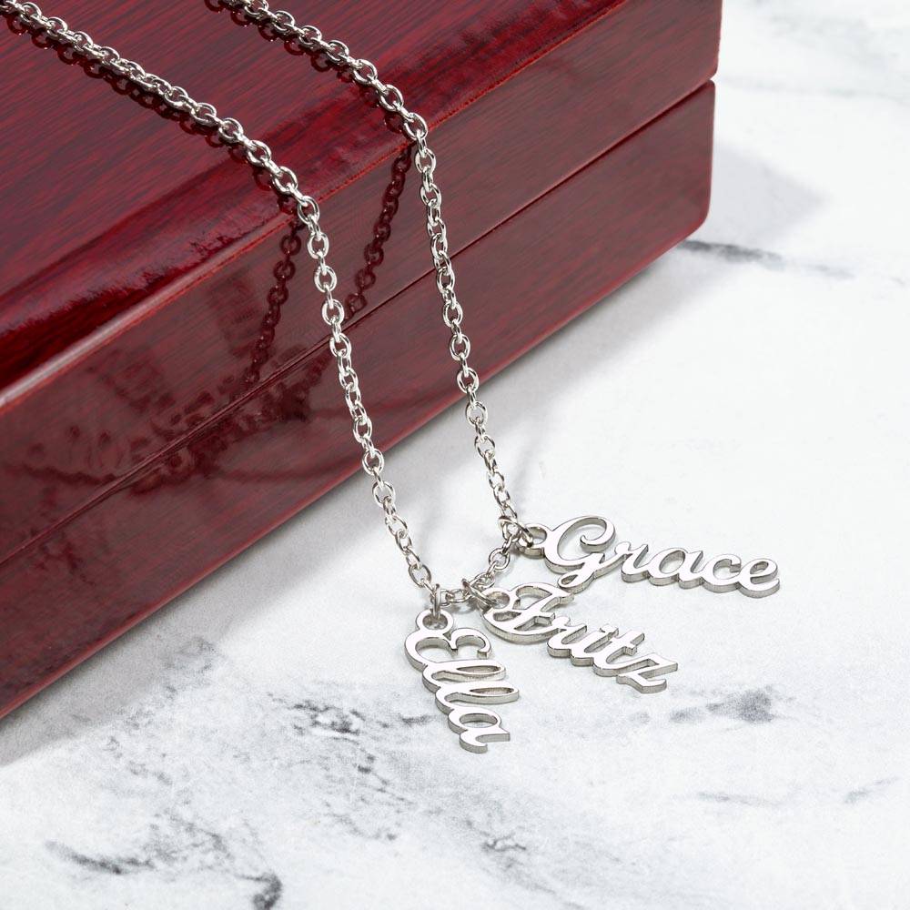 To Our Grandma | You'll always be close to our heart | Multi Name Vertical Necklace