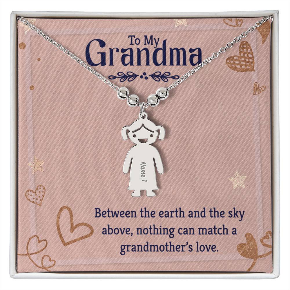 To My Grandma | Nothing can match a grandmother's love | Kid Charm Necklace