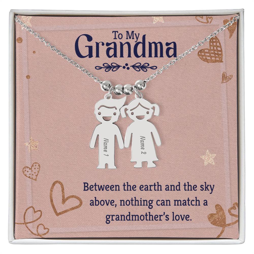 To My Grandma | Nothing can match a grandmother's love | Kid Charm Necklace