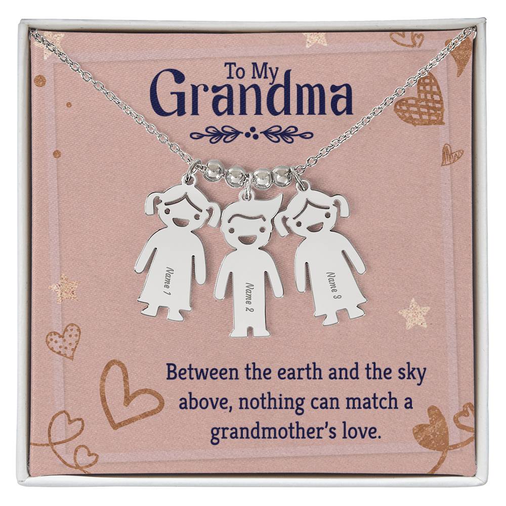 To My Grandma | Nothing can match a grandmother's love | Kid Charm Necklace
