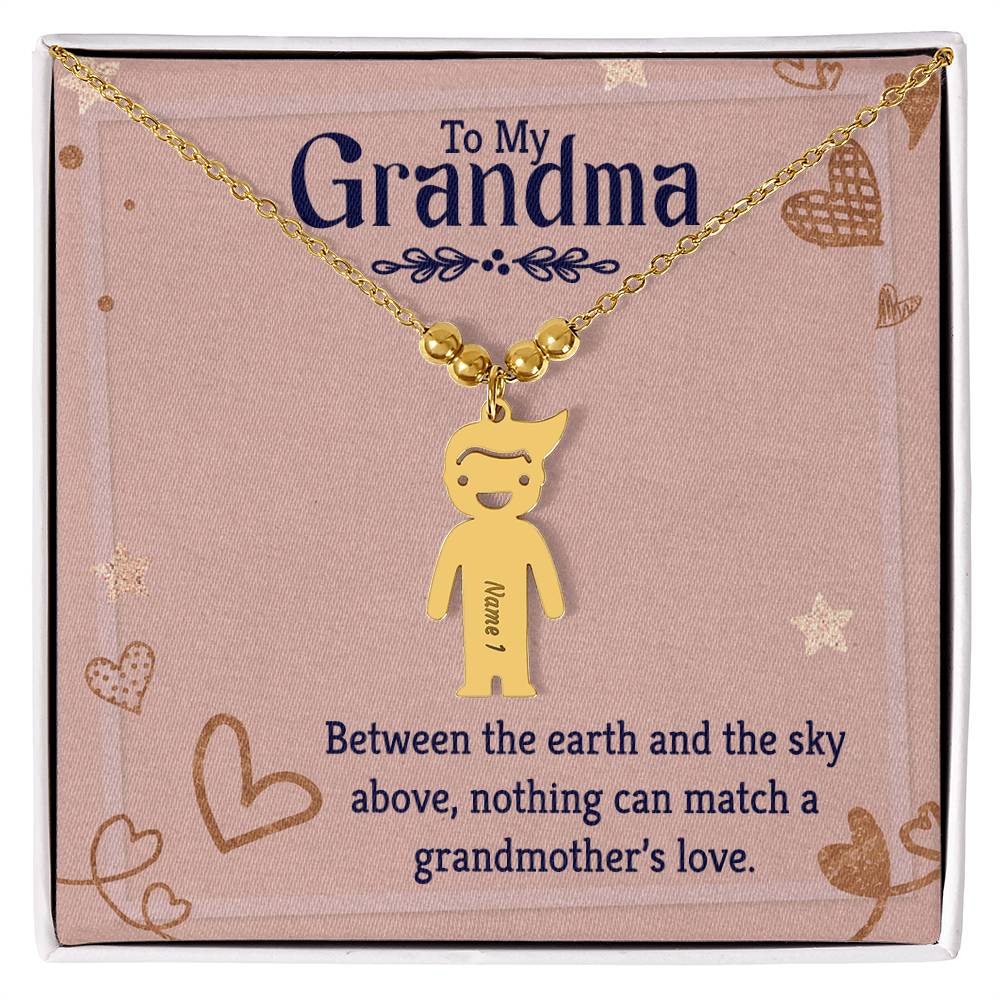 To My Grandma | Nothing can match a grandmother's love | Kid Charm Necklace