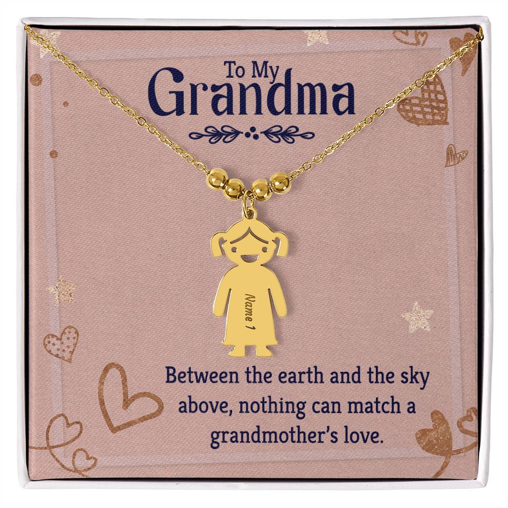 To My Grandma | Nothing can match a grandmother's love | Kid Charm Necklace
