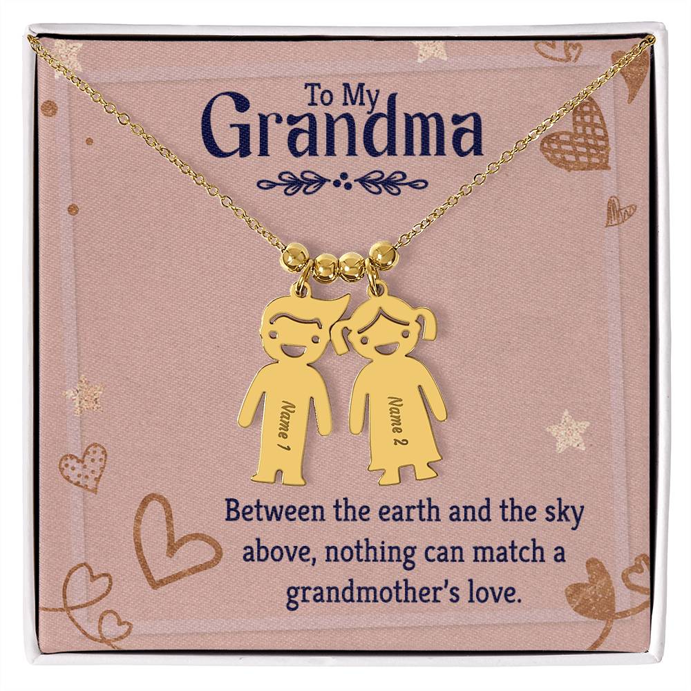 To My Grandma | Nothing can match a grandmother's love | Kid Charm Necklace