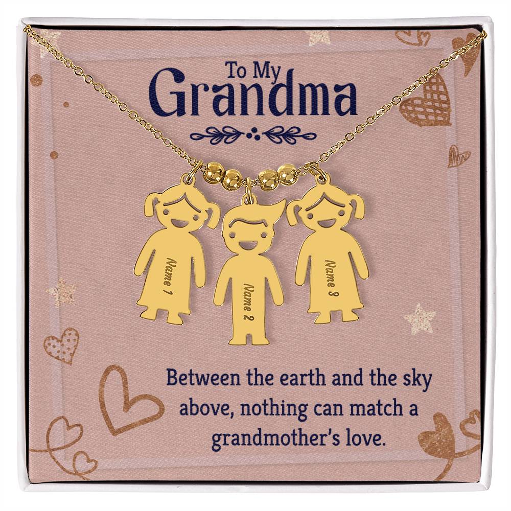 To My Grandma | Nothing can match a grandmother's love | Kid Charm Necklace
