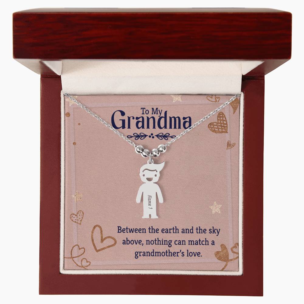 To My Grandma | Nothing can match a grandmother's love | Kid Charm Necklace