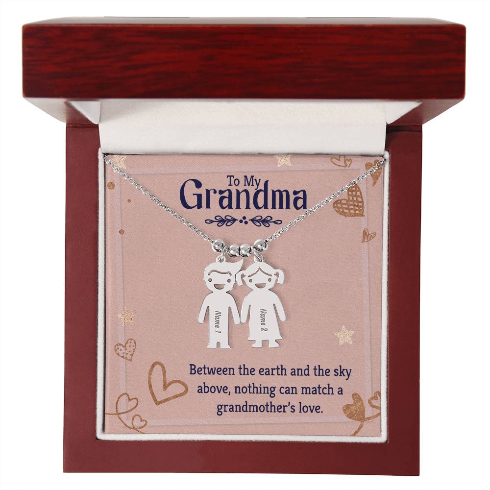 To My Grandma | Nothing can match a grandmother's love | Kid Charm Necklace