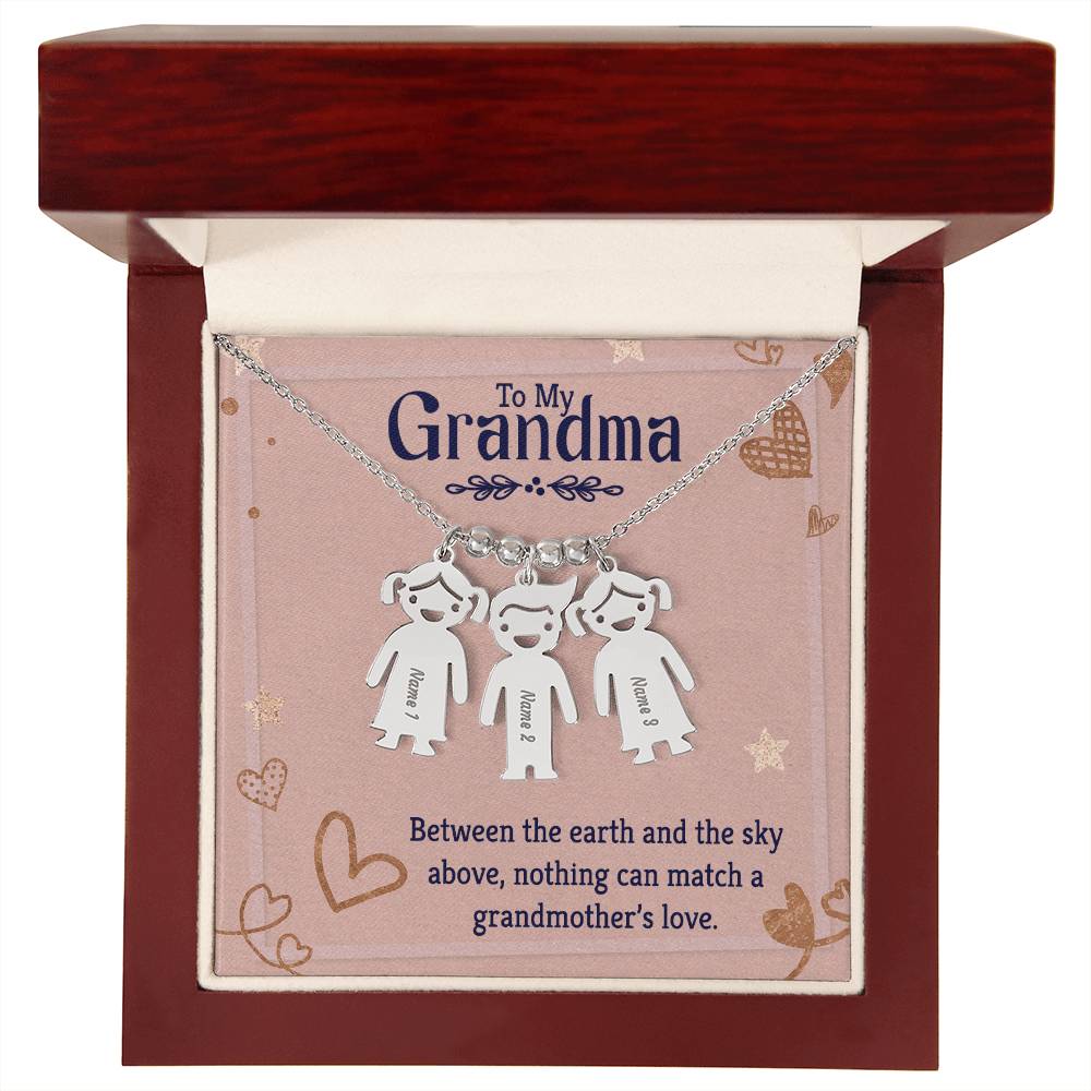 To My Grandma | Nothing can match a grandmother's love | Kid Charm Necklace