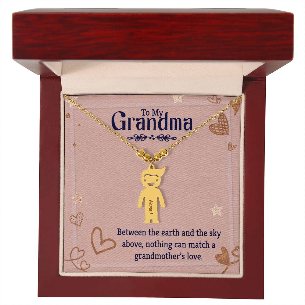 To My Grandma | Nothing can match a grandmother's love | Kid Charm Necklace
