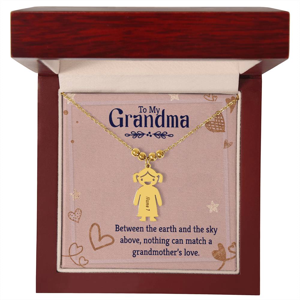 To My Grandma | Nothing can match a grandmother's love | Kid Charm Necklace