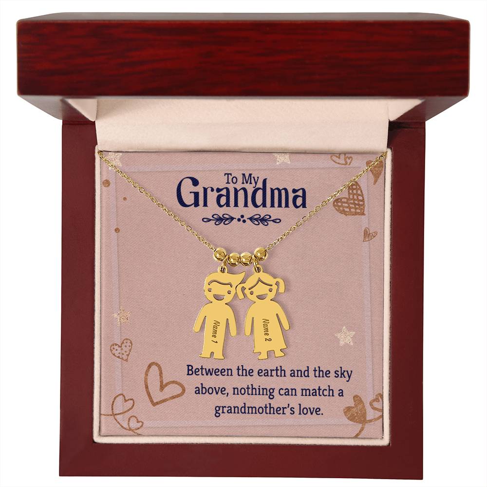 To My Grandma | Nothing can match a grandmother's love | Kid Charm Necklace