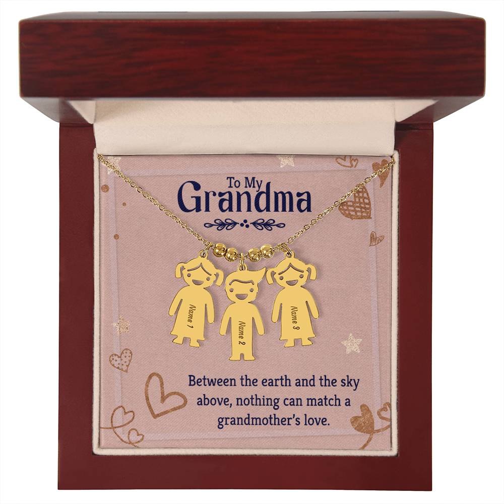 To My Grandma | Nothing can match a grandmother's love | Kid Charm Necklace
