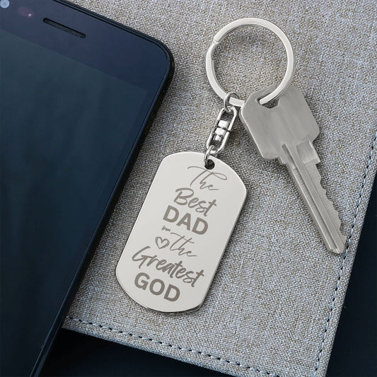 The Best Dad | Dog Tag Keychain