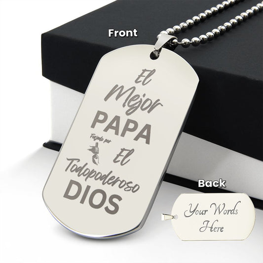 El Mejor Papá - Dog Tag Necklace