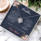 To My Daughter | I Love You | Love Knot Necklace