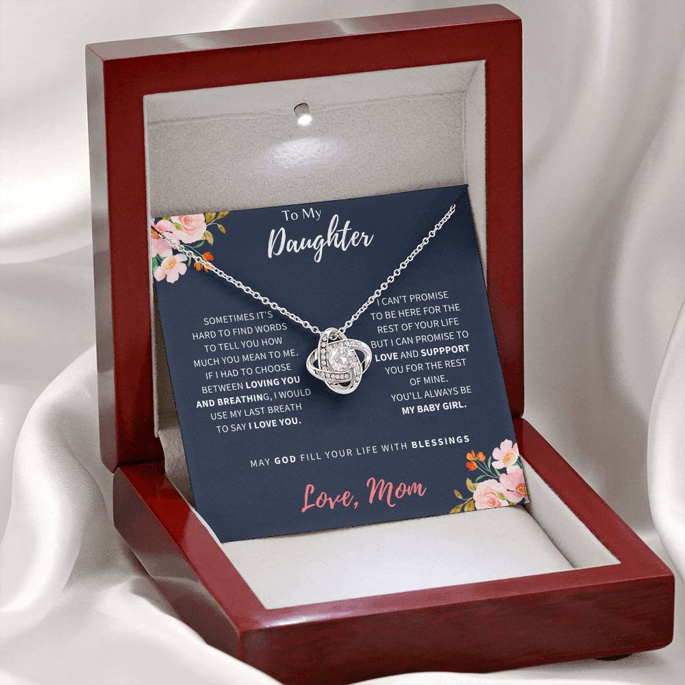 To My Daughter | I Love You | Love Knot Necklace