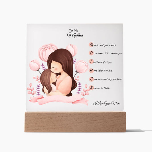 To My Mother | Mother Acronym | Square Plaque