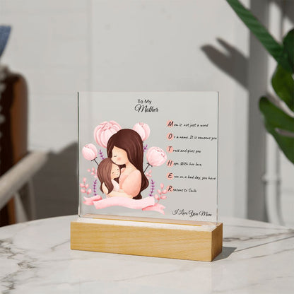 To My Mother | Mother Acronym | Square Plaque
