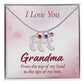 I love You Grandma | Baby Feet Necklace with Birthstone