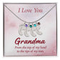 I love You Grandma | Baby Feet Necklace with Birthstone