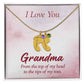 I love You Grandma | Baby Feet Necklace with Birthstone