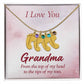 I love You Grandma | Baby Feet Necklace with Birthstone