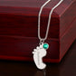 I love You Grandma | Baby Feet Necklace with Birthstone
