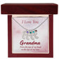 I love You Grandma | Baby Feet Necklace with Birthstone