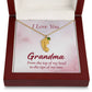 I love You Grandma | Baby Feet Necklace with Birthstone