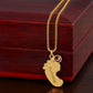 I love You Grandma | Baby Feet Necklace with Birthstone