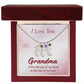 I love You Grandma | Baby Feet Necklace with Birthstone