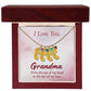 I love You Grandma | Baby Feet Necklace with Birthstone