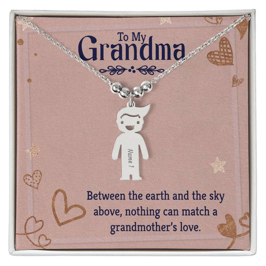 To My Grandma | Nothing can match a grandmother's love | Kid Charm Necklace